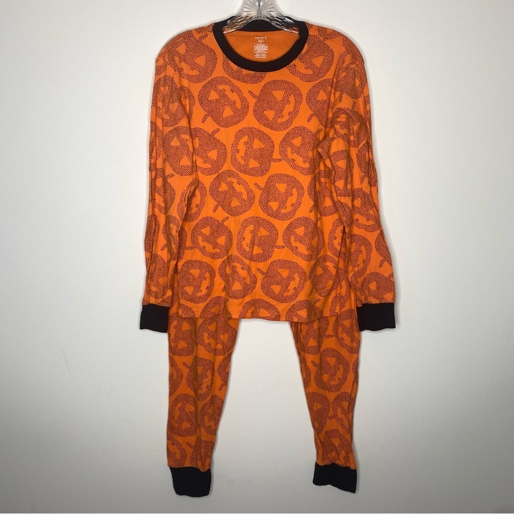 Carter’s Orange and Black Halloween Jack-o-lantern 100% Snug Fit Cotton Pajamas